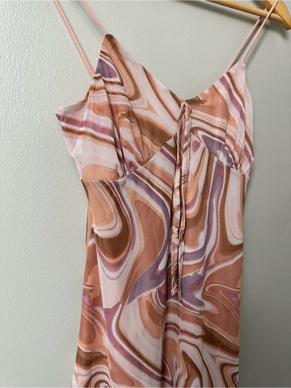 Y2K Swirl Print Spaghetti Strap Slip Dress
